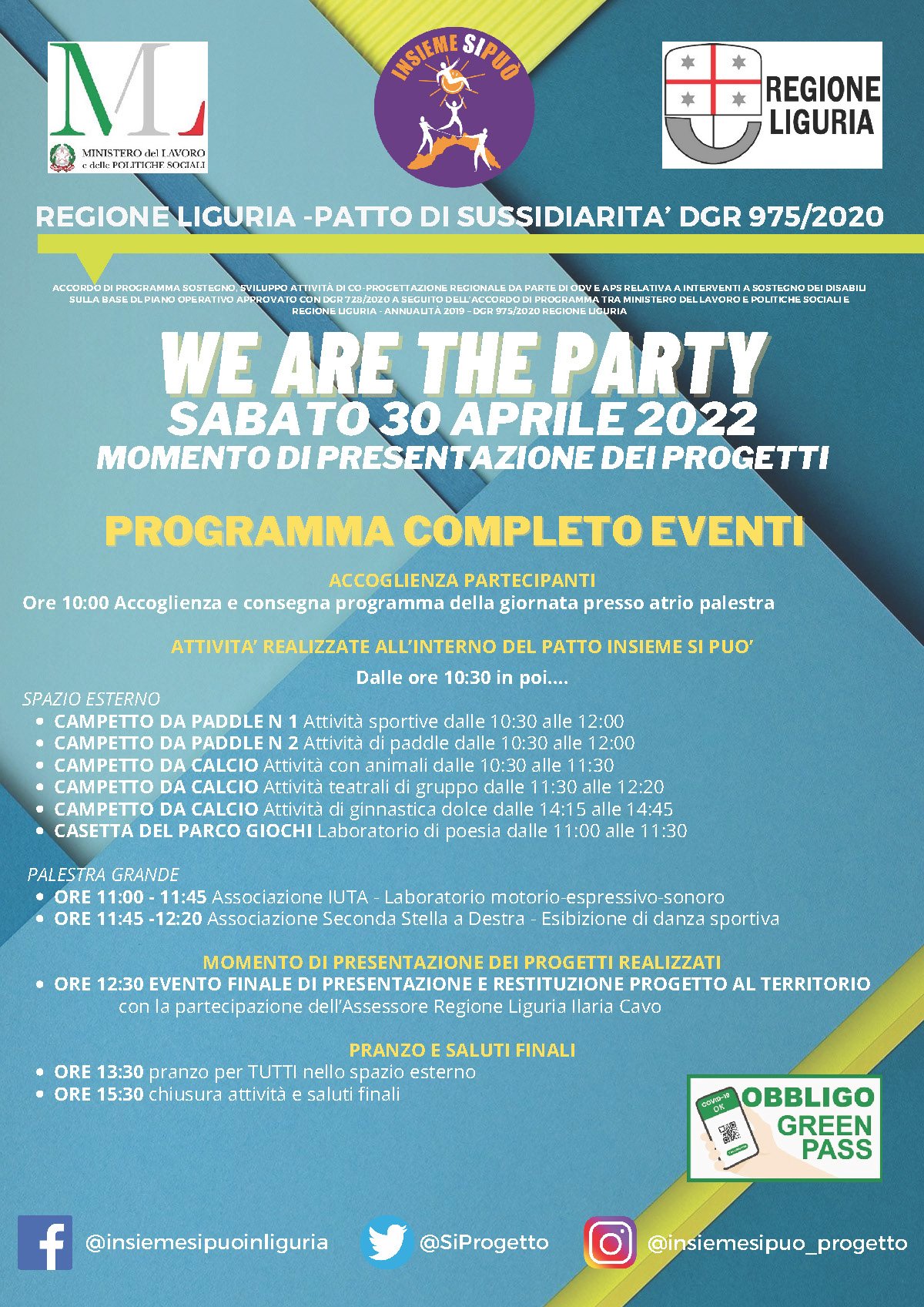 We are the party - Evento conclusivo progetto Insieme si può - Patto di sussidiarietà 2020-21